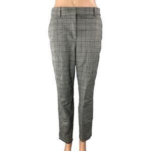 H&M Women's Gray Glen Plaid Check High Rise Skinny Trouser Dress Pants Size 8